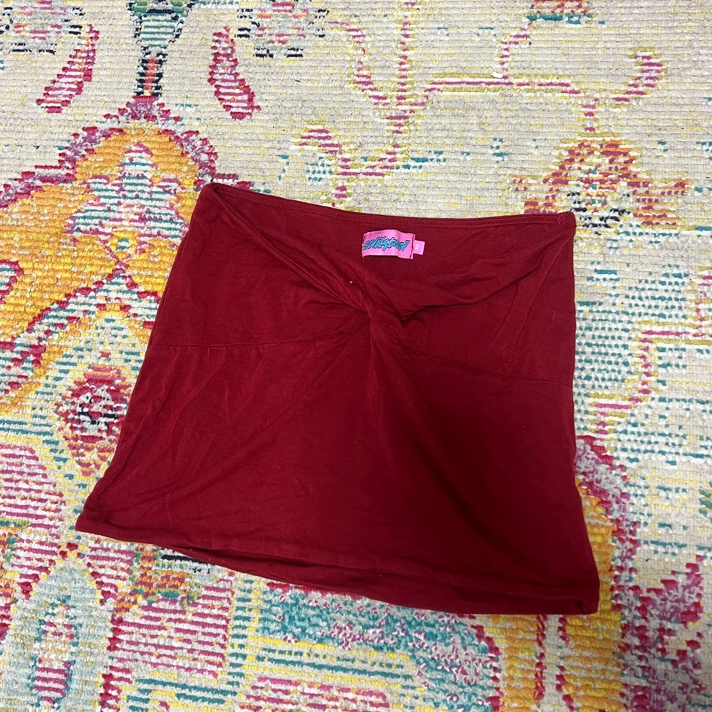 Edikted red mini skirt